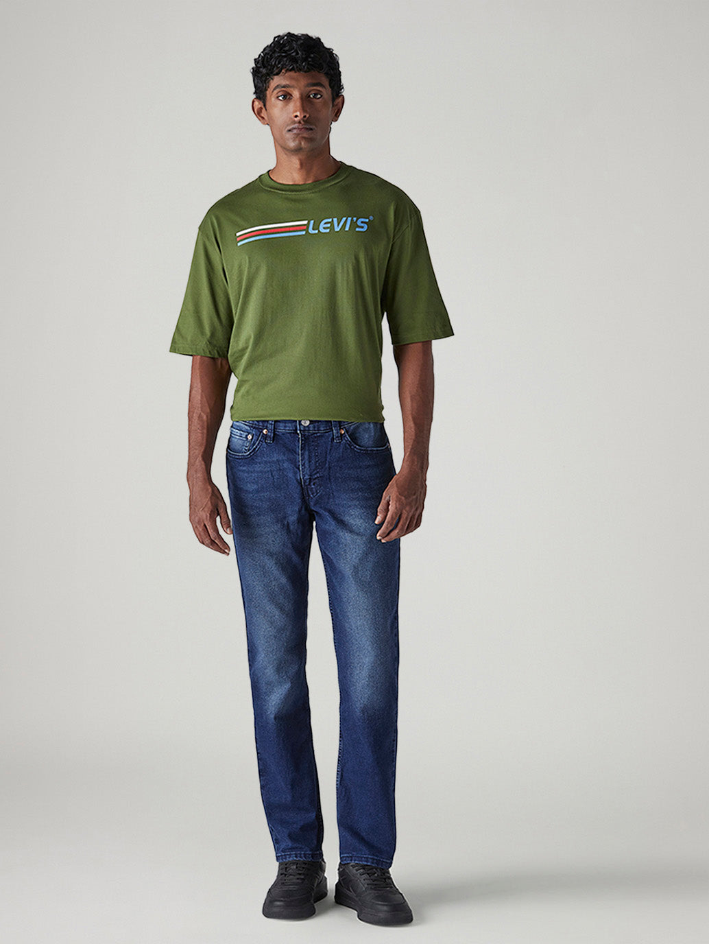 Men's 511 Dark Blue Slim Fit Mid Rise Jeans - Front View