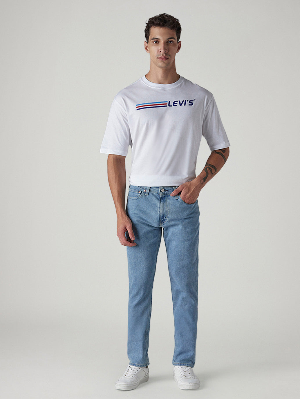 Men's 511 Light Blue Slim Fit Mid Rise Jeans - Front View