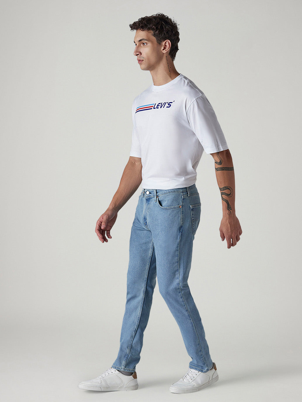 Men's 511 Light Blue Slim Fit Mid Rise Jeans - Side View
