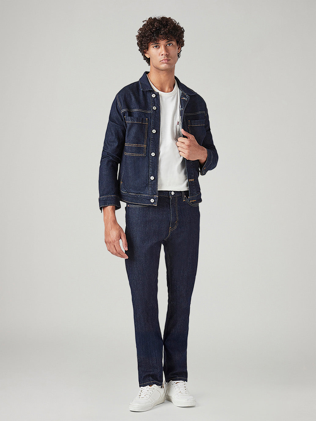 Men's 511 Dark Blue Slim Fit Mid Rise Jeans - Styleshot View