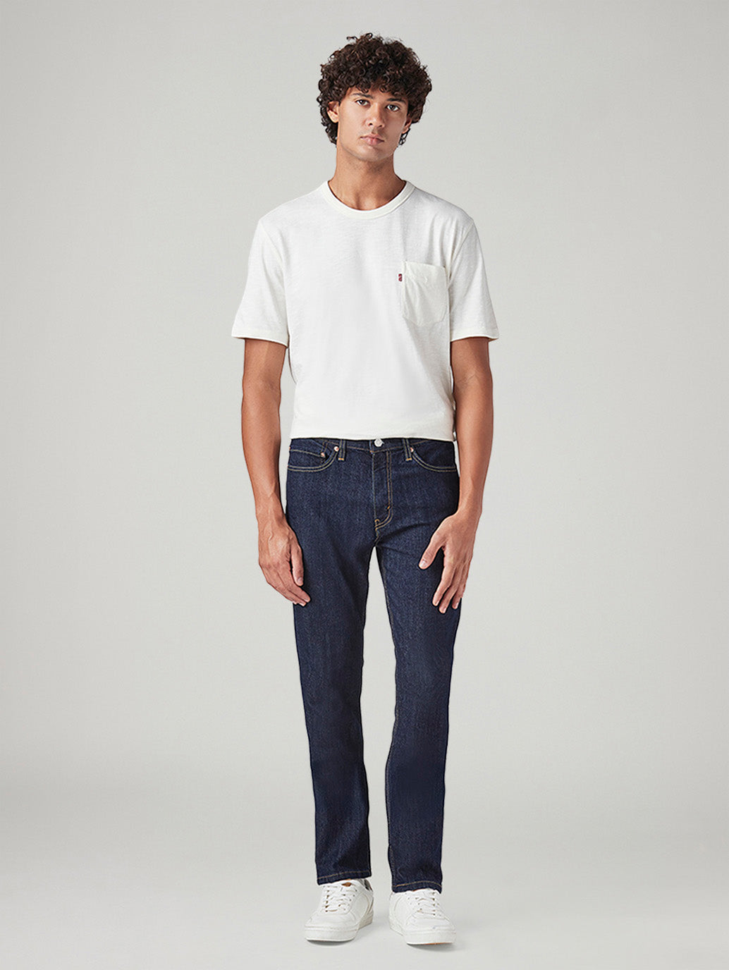 Men's 511 Dark Blue Slim Fit Mid Rise Jeans - Front View