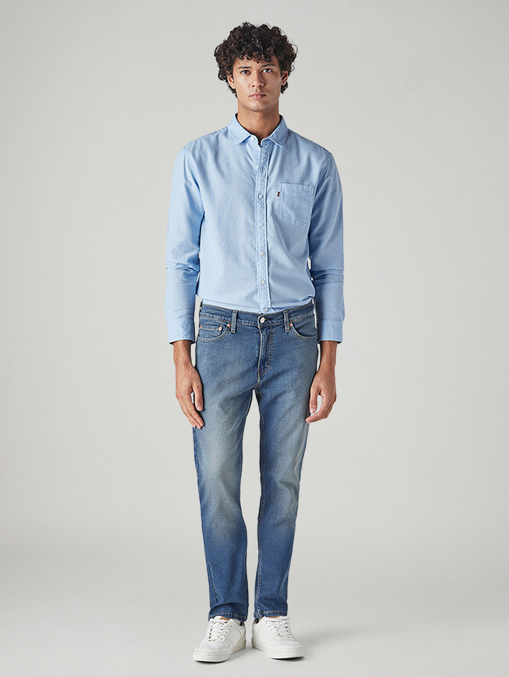 Men's 511 Blue Slim Fit Mid Rise Jeans - Front View