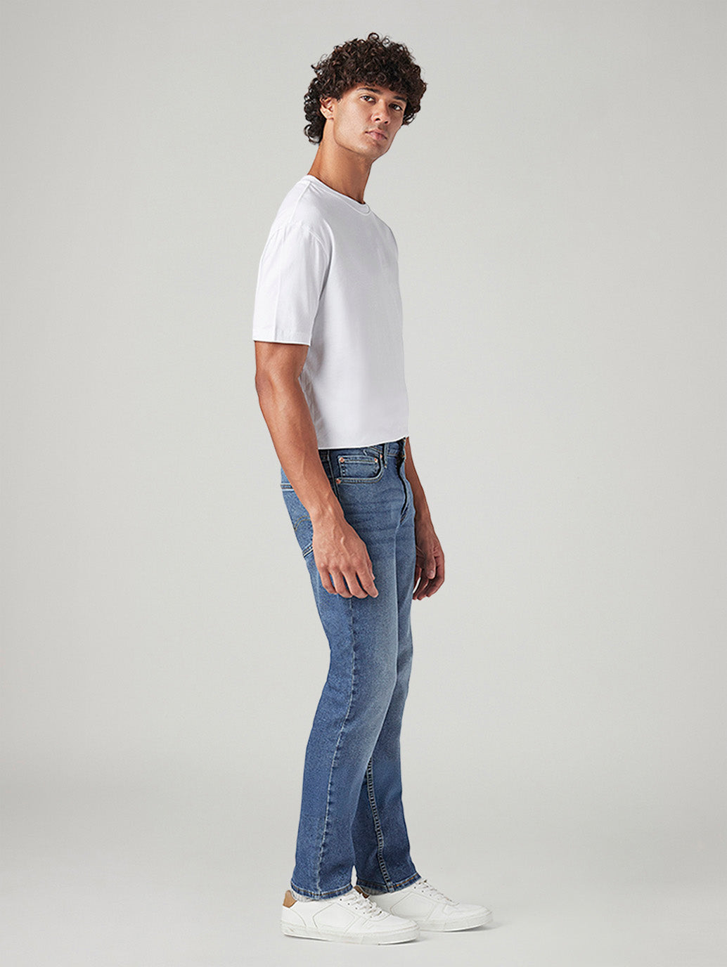 Men's 511 Blue Slim Fit Mid Rise Jeans - Side View