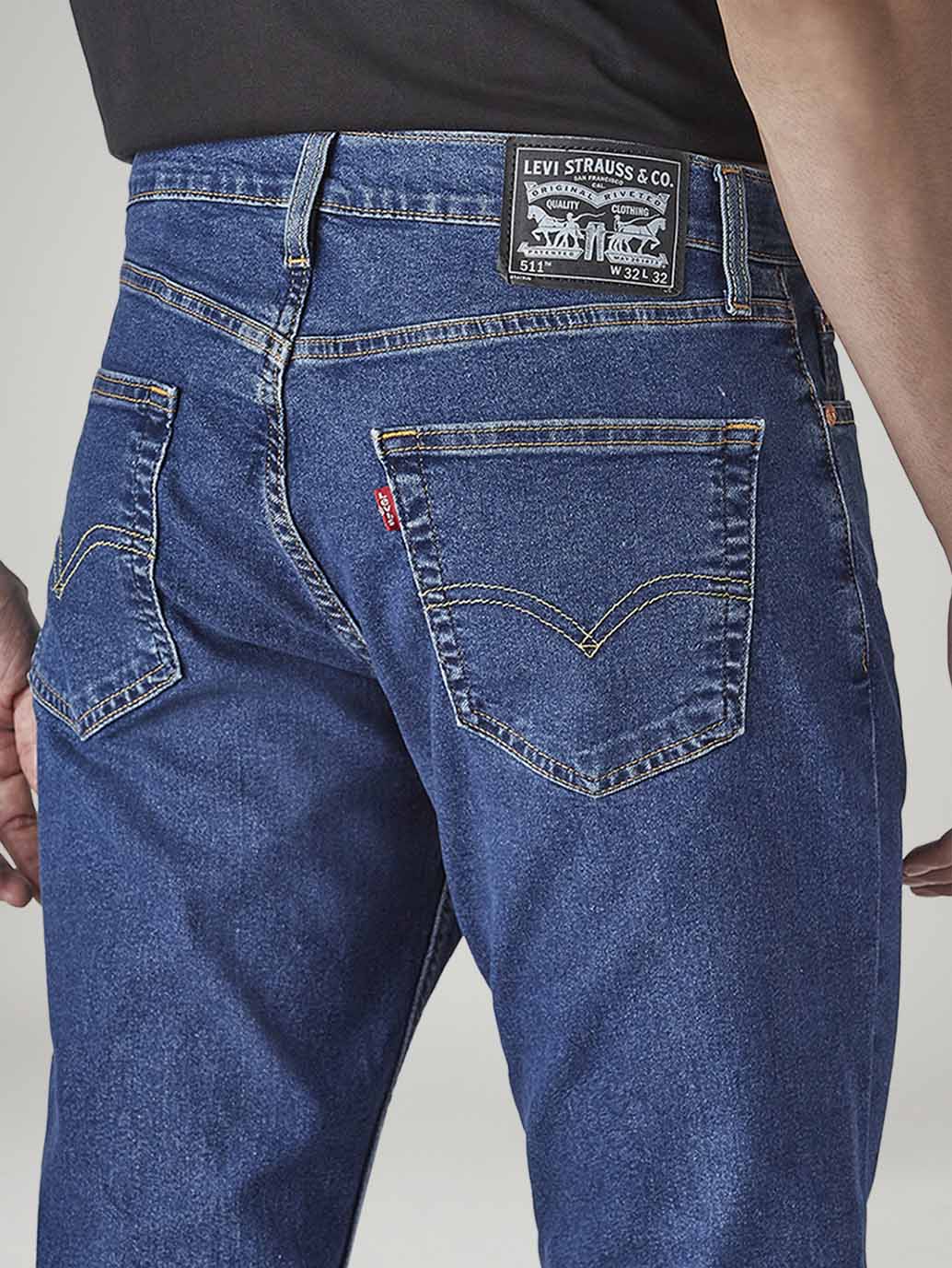Men's 511 Blue Slim Fit Mid Rise Jeans - 20 View