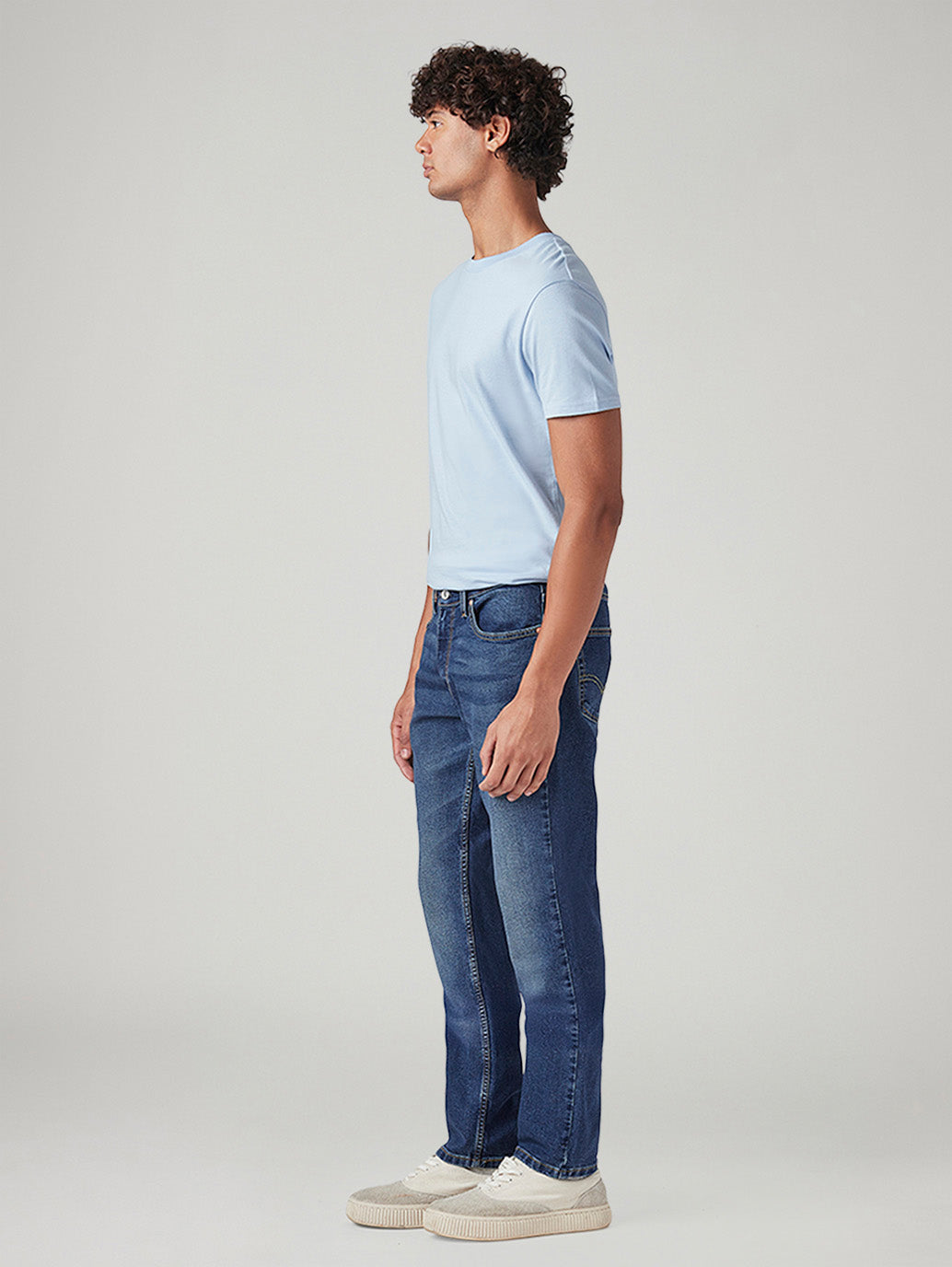 Men's 511 Blue Slim Fit Mid Rise Jeans - Side View
