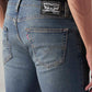 Men's 511 Blue Slim Fit Mid Rise Jeans - Detail View