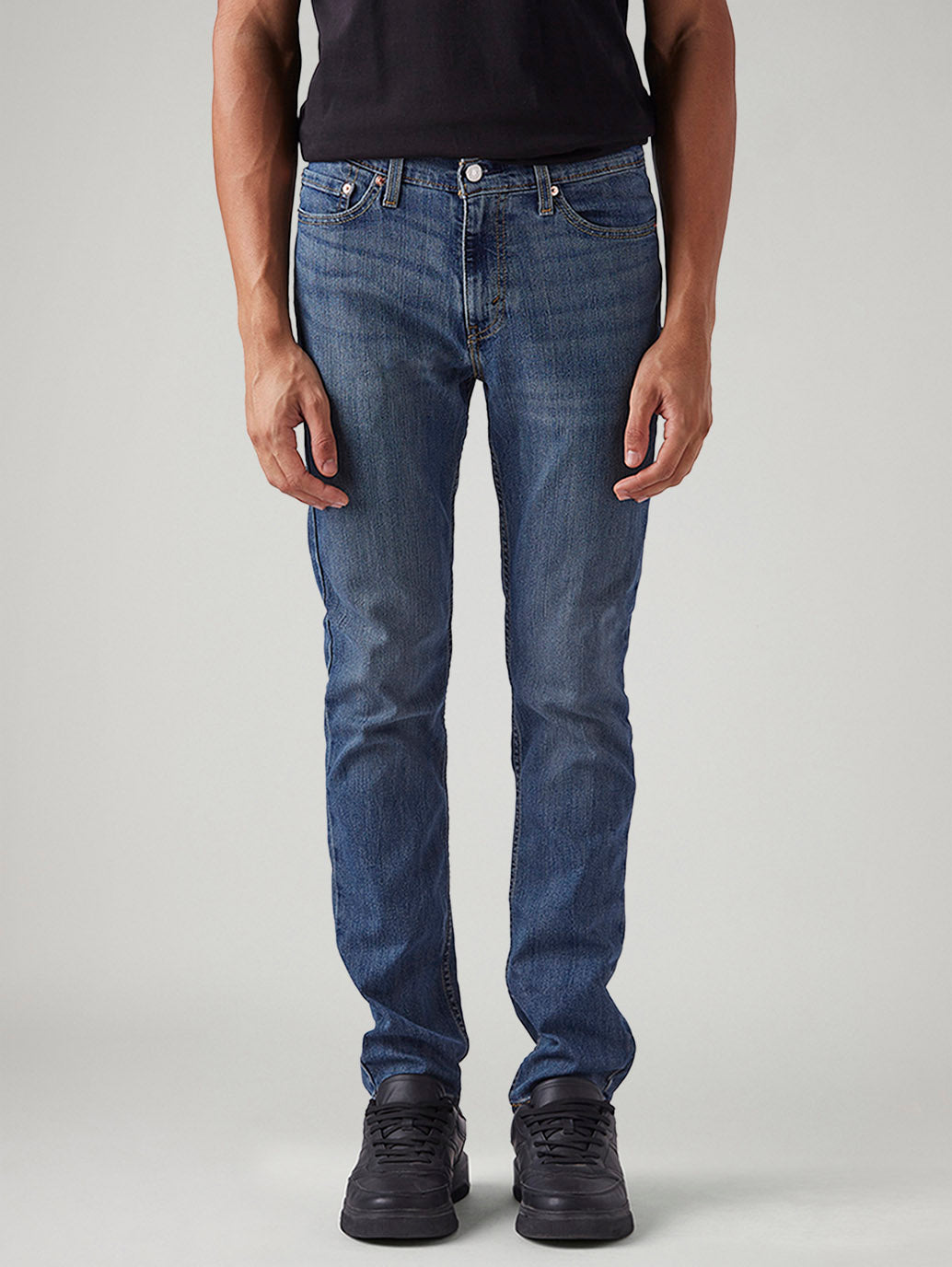Men's 511 Blue Slim Fit Mid Rise Jeans - Front View