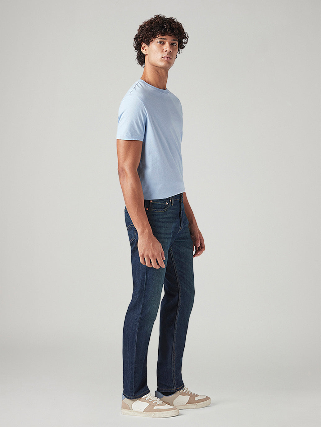 Men's 511 Dark Blue Slim Fit Mid Rise Jeans - Side View