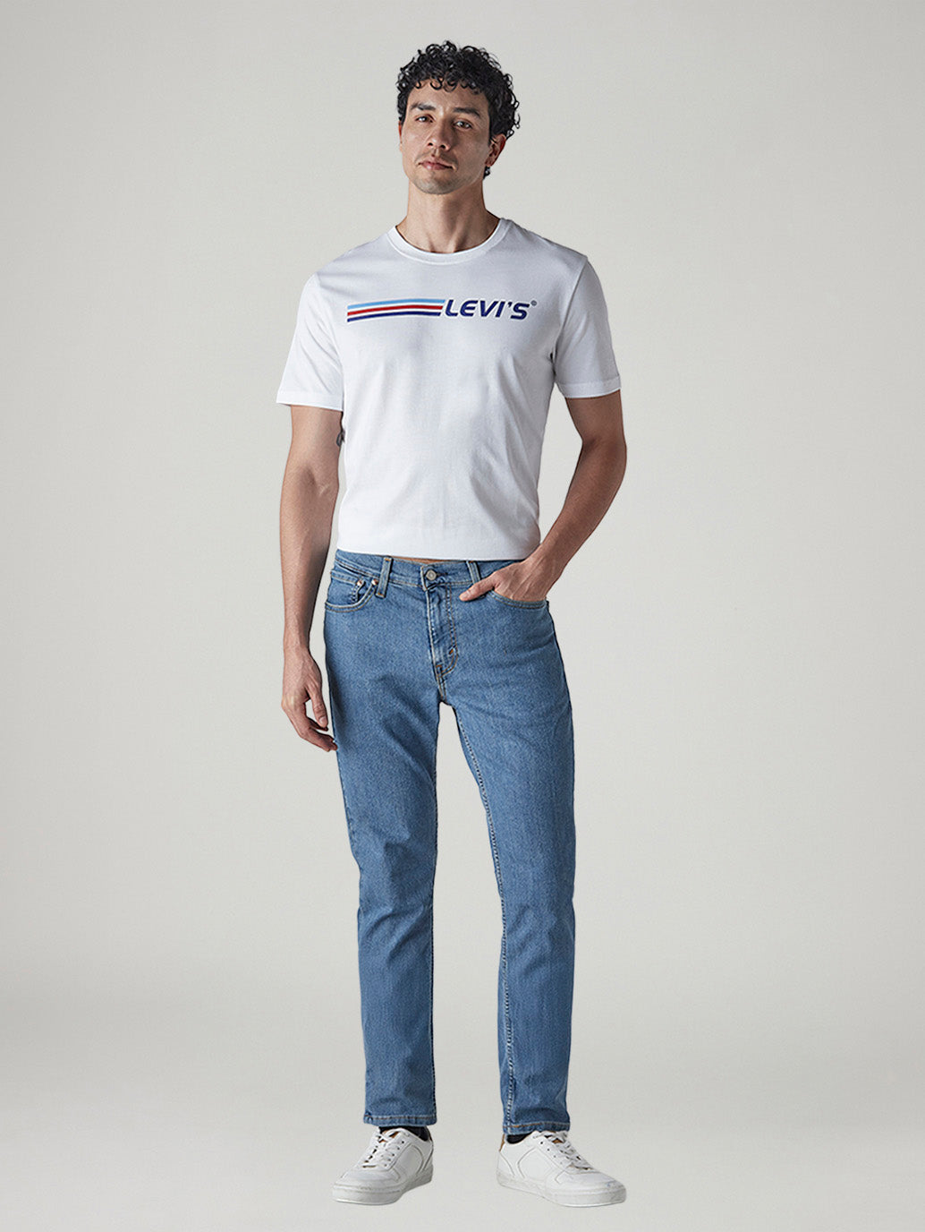 Men's 511 Blue Slim Fit Mid Rise Jeans - Front View