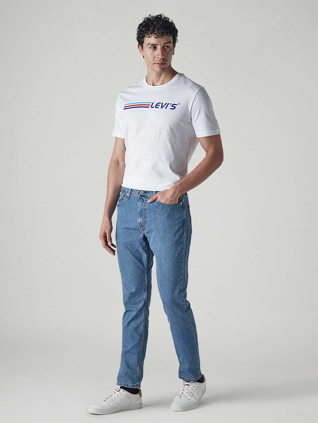 Men's 511 Blue Slim Fit Mid Rise Jeans - Side View