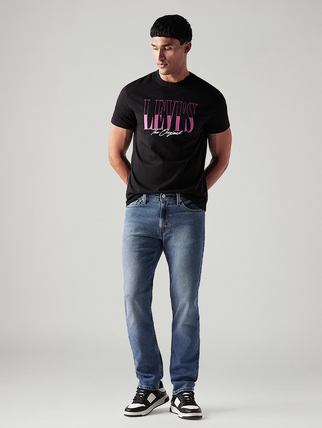 Men's 511 Blue Slim Fit Mid Rise Jeans - Styleshot View