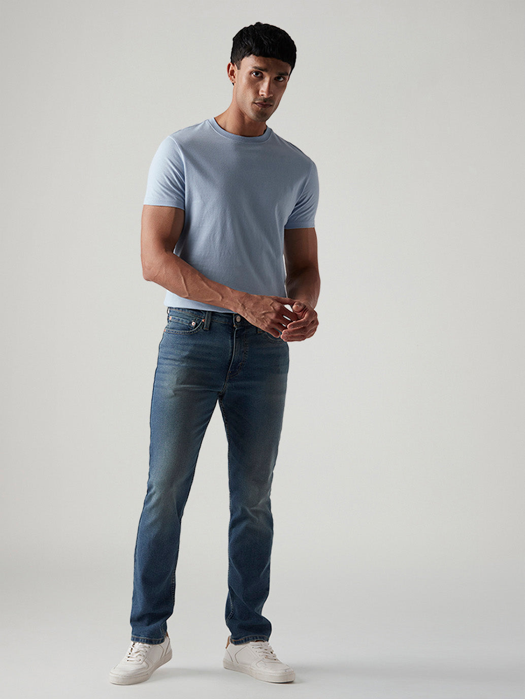 Men's 511 Med Indigo Slim Fit Mid Rise Tinted Jeans - Front View