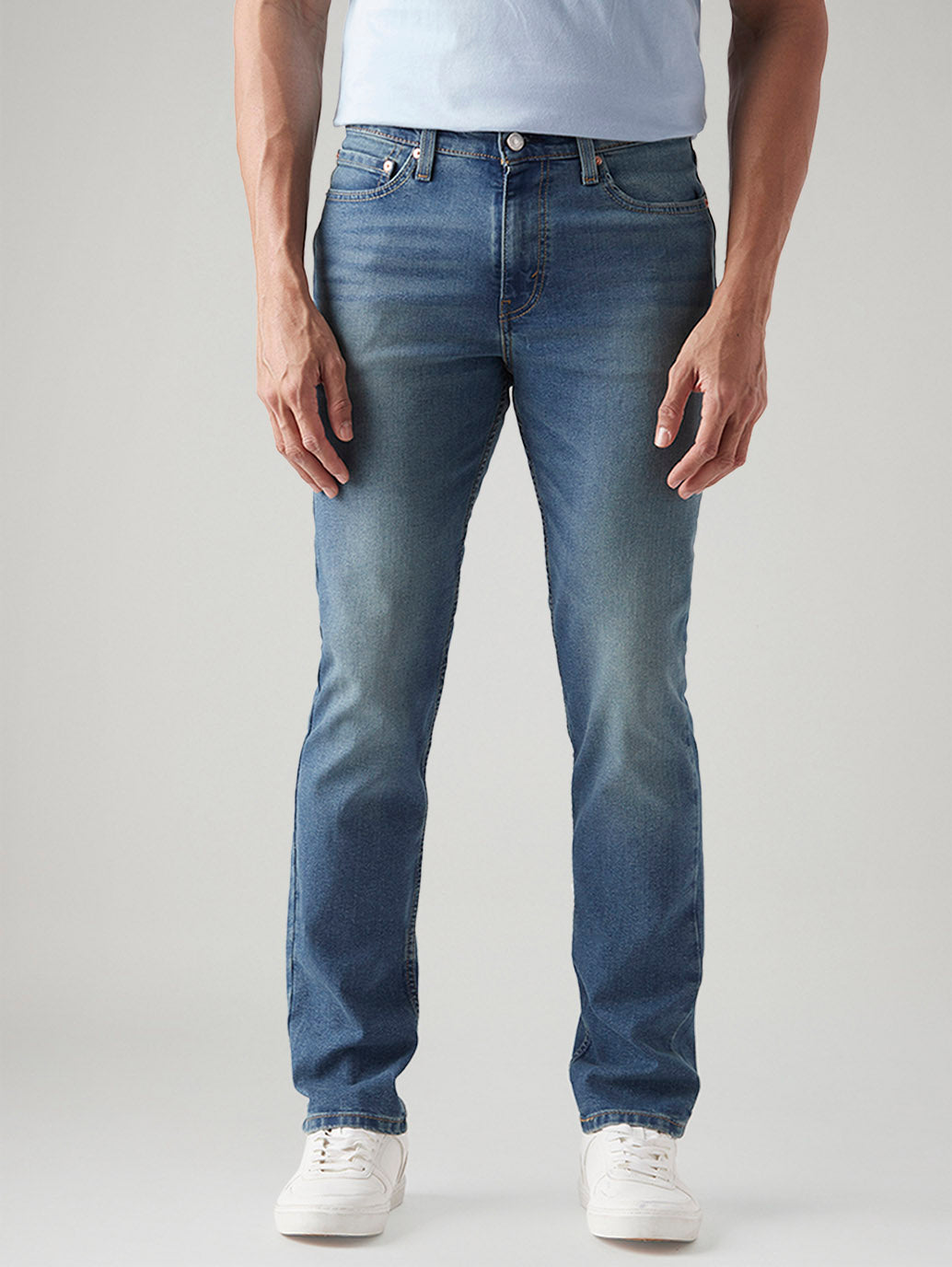 Men's 511 Med Indigo Slim Fit Mid Rise Tinted Jeans - Front View