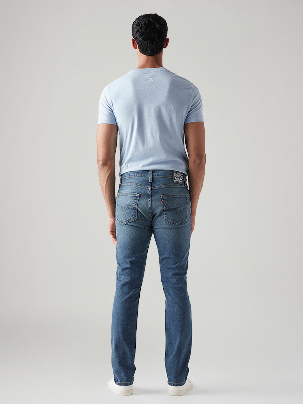 Men's 511 Med Indigo Slim Fit Mid Rise Tinted Jeans - Back View