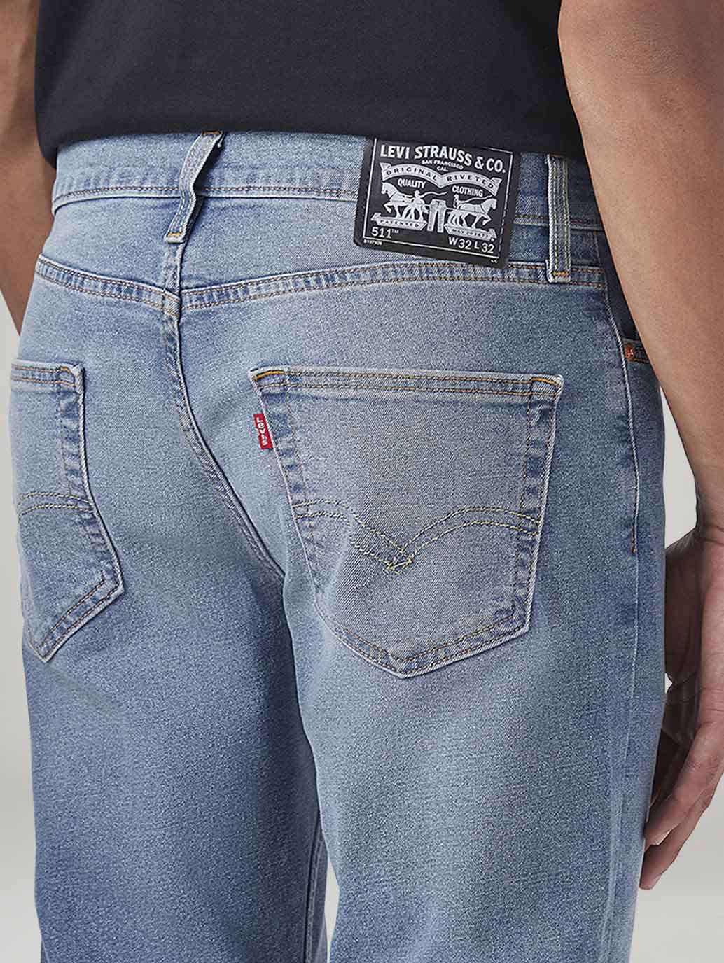 Men's 511 Light Blue Slim Fit Mid Rise Jeans - 20 View