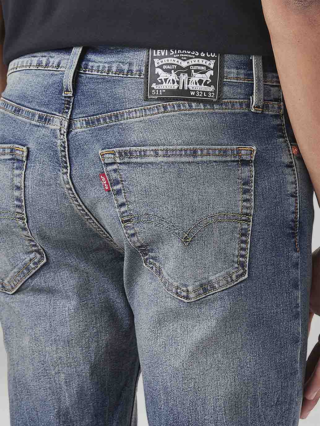 Men's 511 Blue Slim Fit Mid Rise Tinted Jeans - 20 View