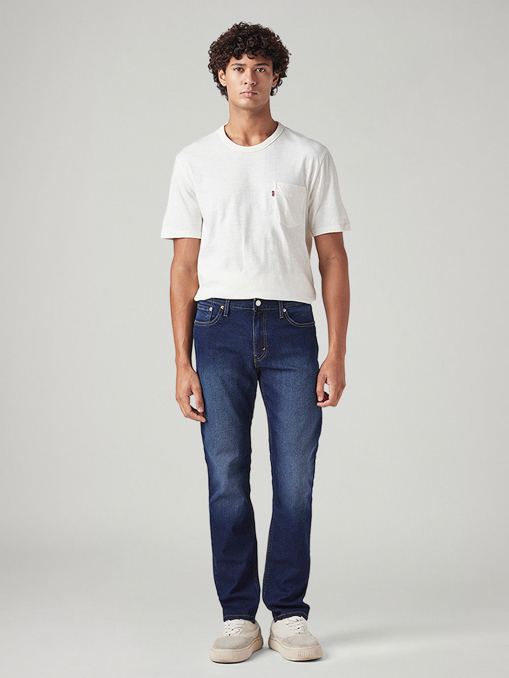 Men's 511 Dark Blue Slim Fit Mid Rise Jeans - Front View