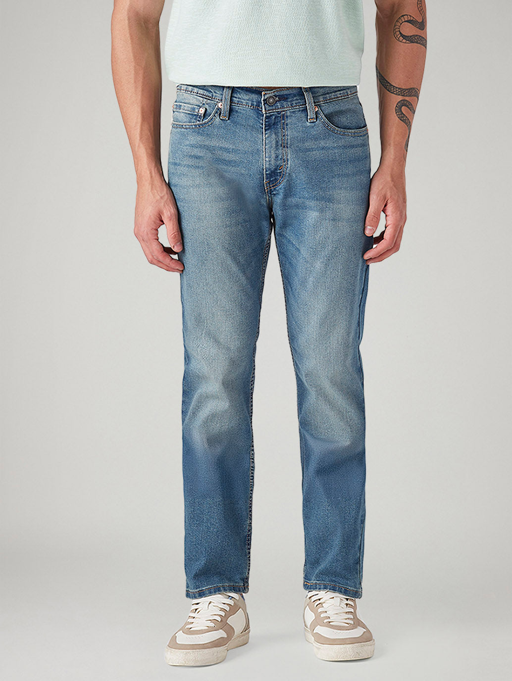 Men's 511 Blue Slim Fit Mid Rise Jeans - Front View