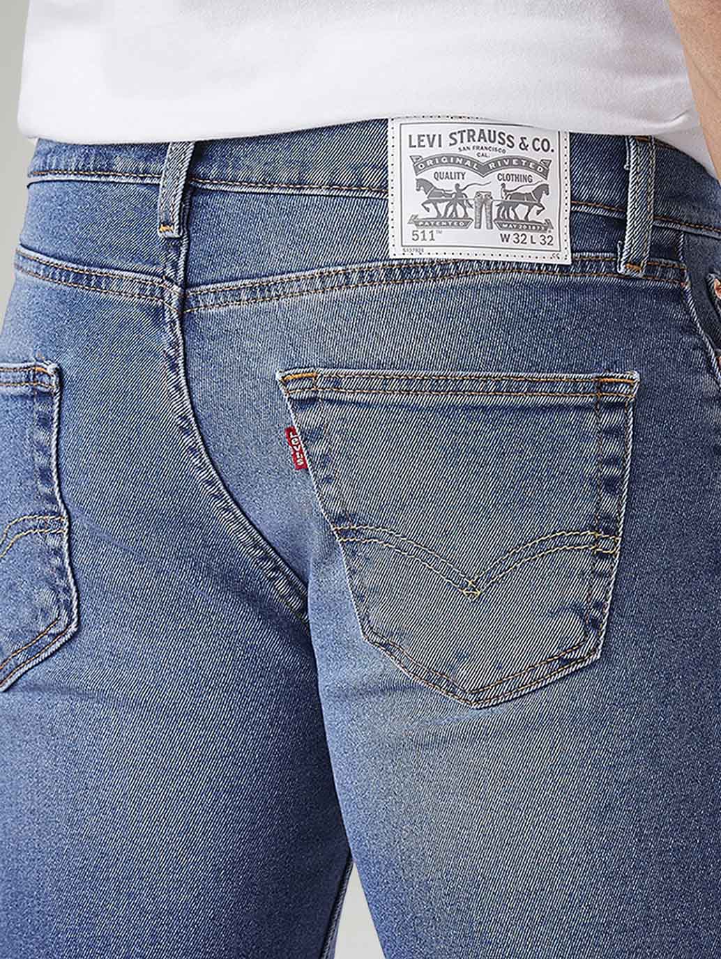 Men's 511 Light Indigo Slim Fit Mid Rise Jeans - Detail View