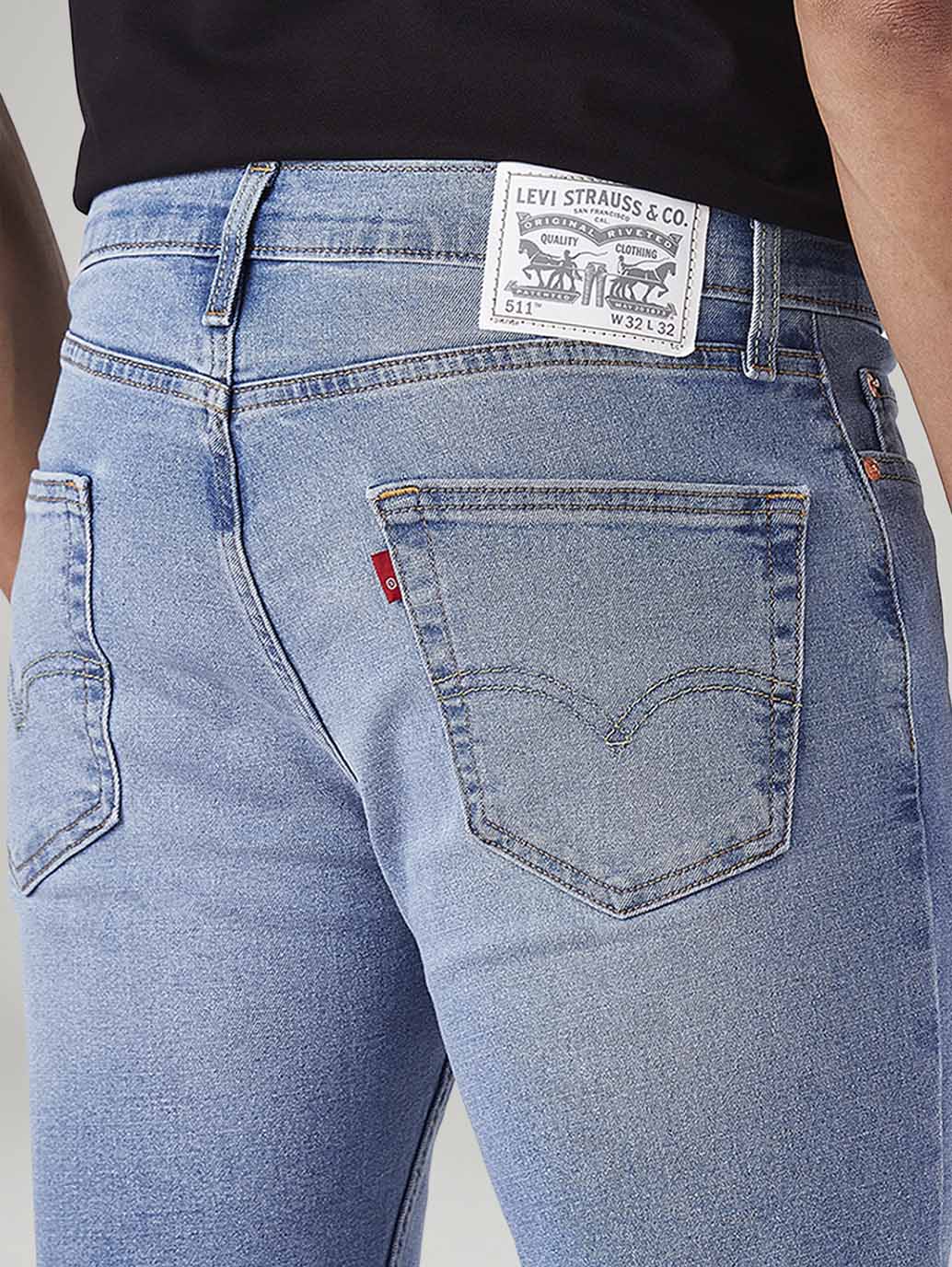 Men's 511 Light Indigo Slim Fit Mid Rise Jeans - Detail View