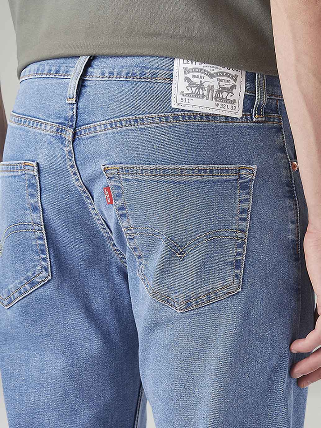 Men's 511 Light Indigo Slim Fit Mid Rise Jeans - Detail View