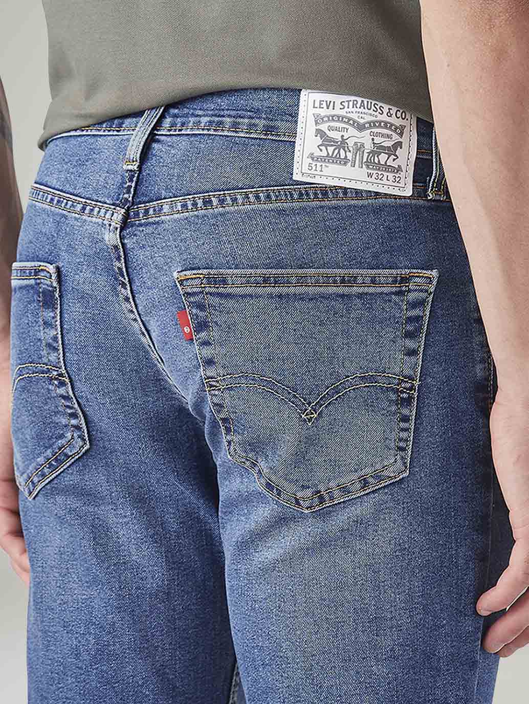 Men's 511 Dark Indigo Slim Fit Mid Rise Jeans - 20 View