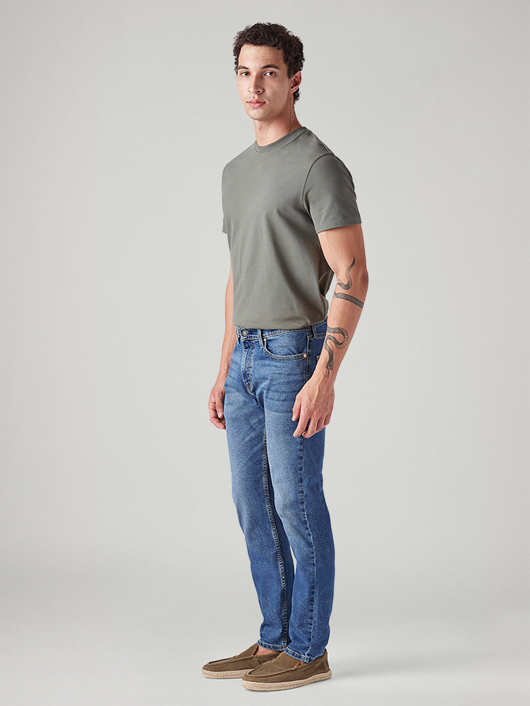 Men's 511 Dark Indigo Slim Fit Mid Rise Jeans - Side View