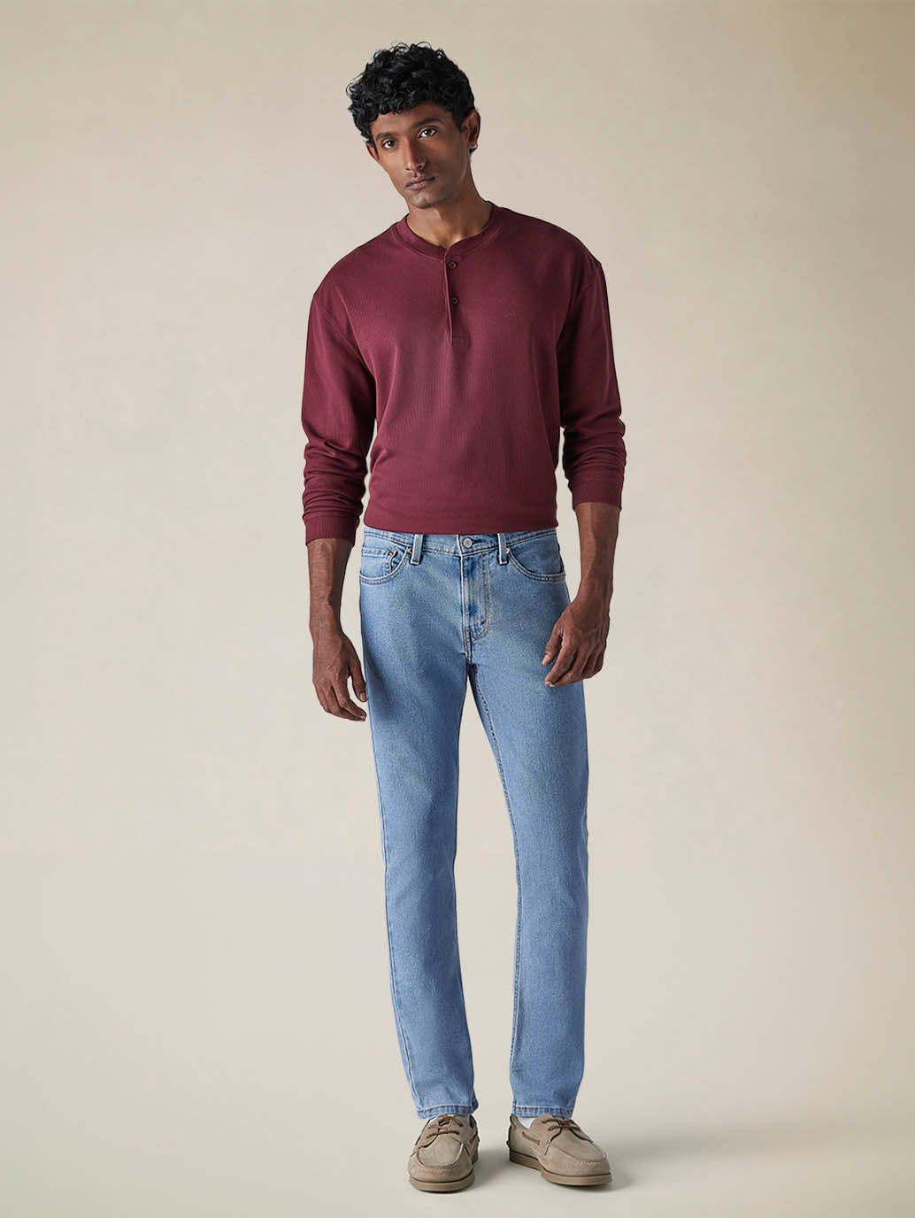 Mens 511 Mid Rise Slim Fit Cotton Stretch Blend Jeans - Front View
