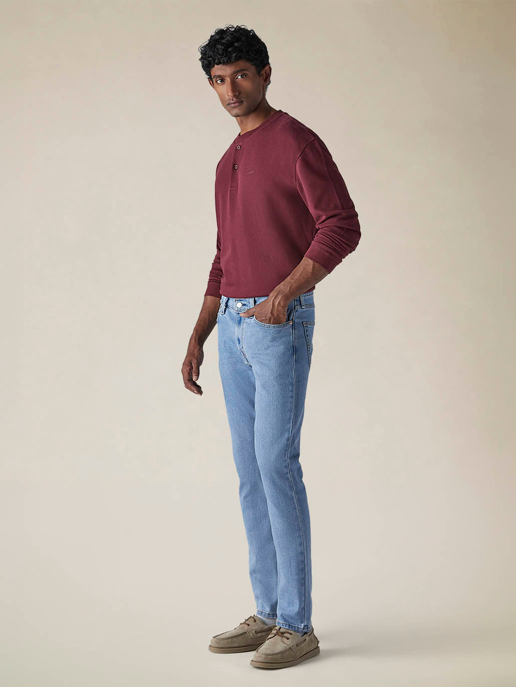 Mens 511 Mid Rise Slim Fit Cotton Stretch Blend Jeans - Side View