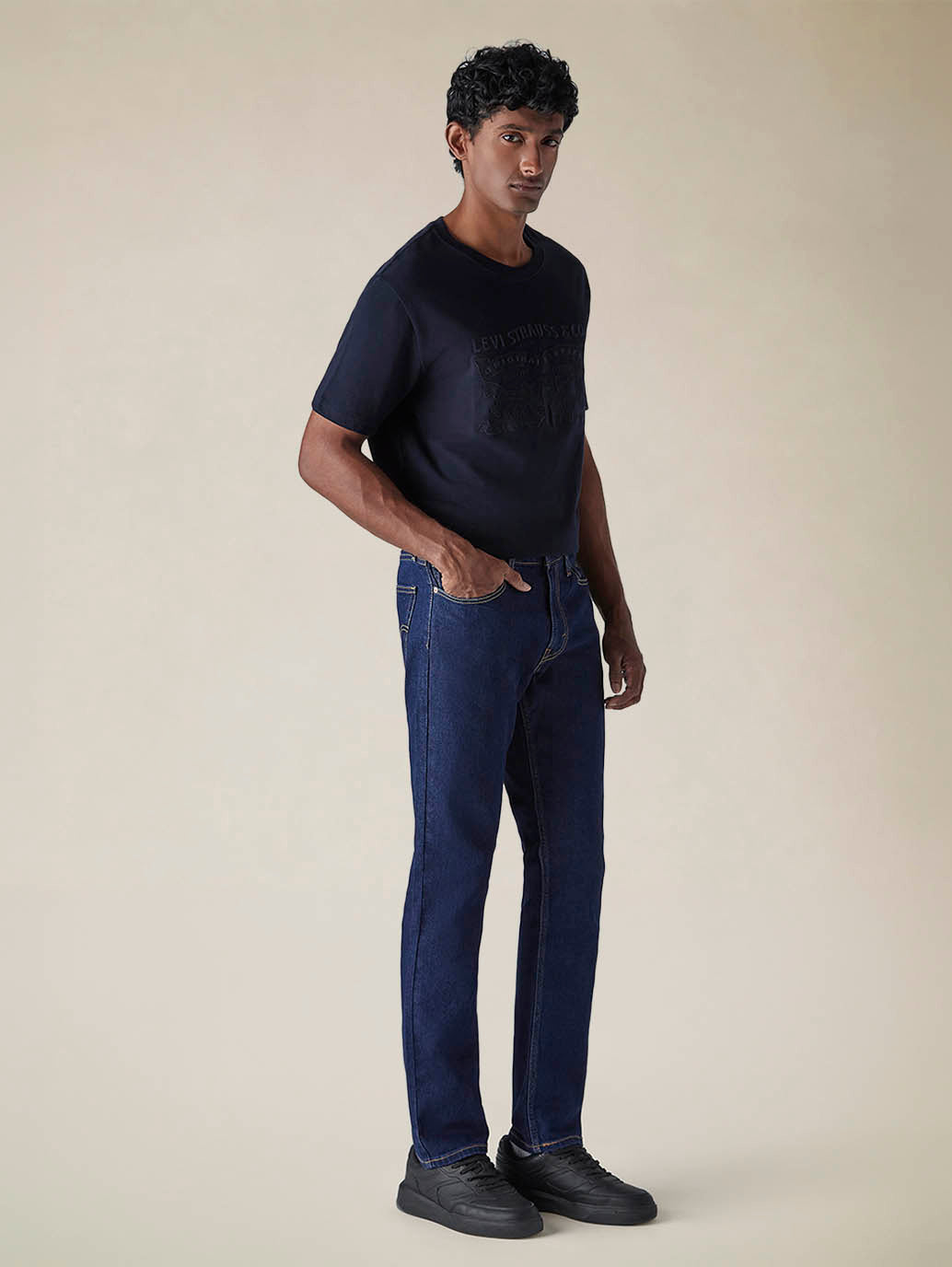 Mens 511 Mid Rise Slim Fit Cotton Stretch Blend Jeans - Side View