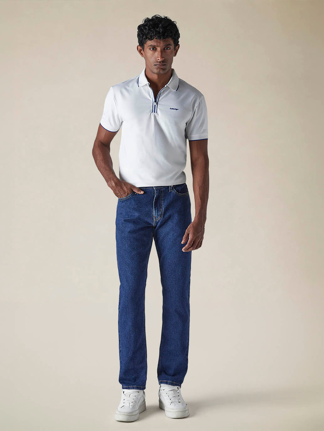 Mens 511 Mid Rise Slim Fit Cotton Stretch Blend Jeans - Front View