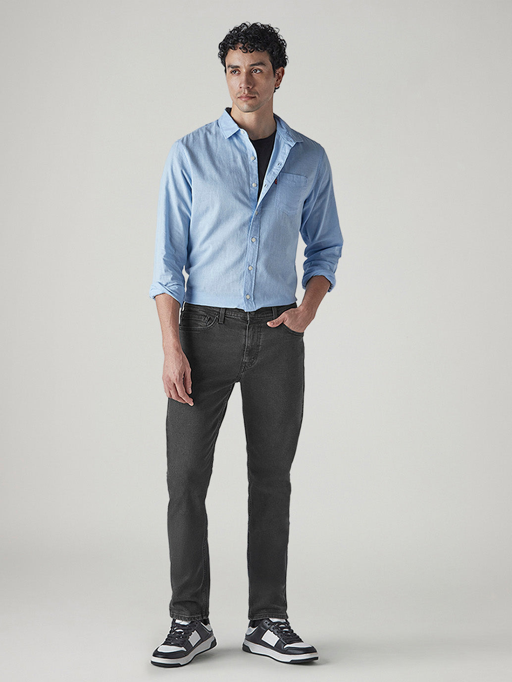 Men's 511 Charcoal Grey Slim Fit Mid Rise Jeans - Front View
