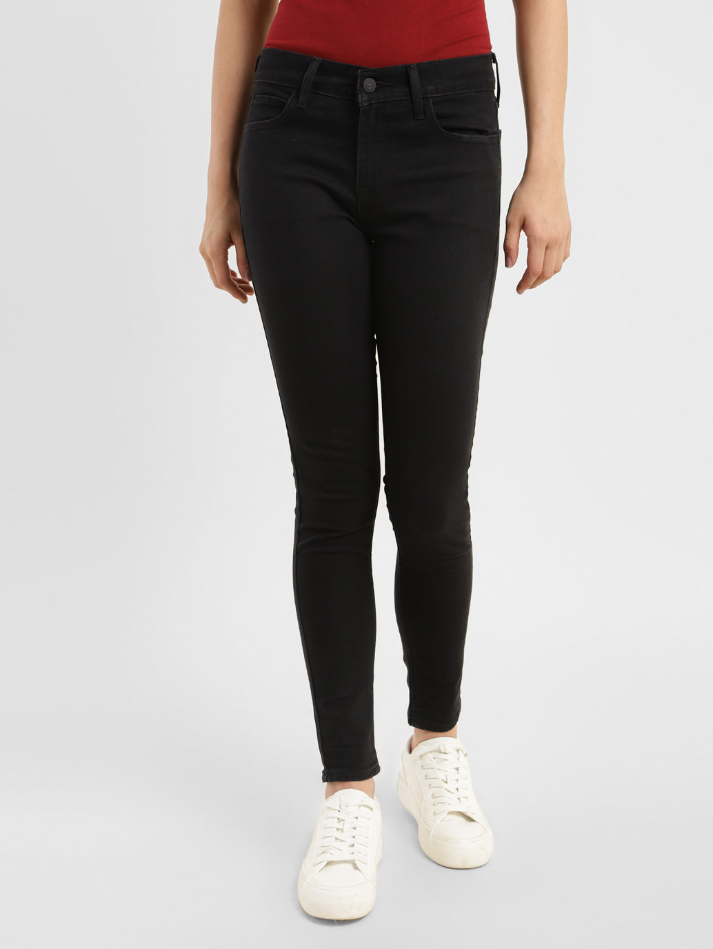 Women's 710 Black Skinny Fit Mid Rise Jeans - fe08a36e-acc2-4d90-b8f7-bc722548855d View