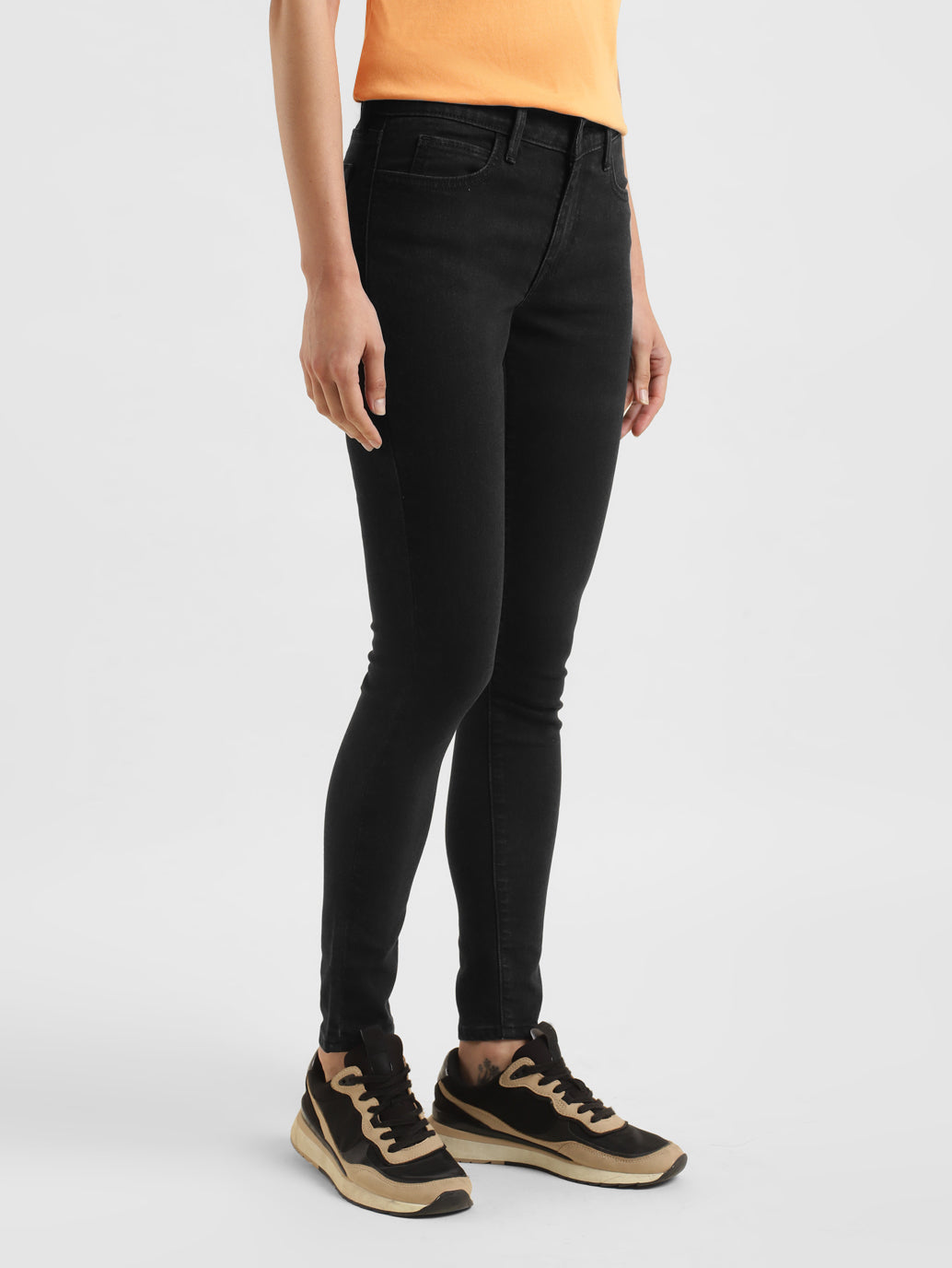 Women's 710 Black Skinny Fit Mid Rise Jeans - 956c0d35-c2cc-44de-873e-fe75f7d5c6f8 View