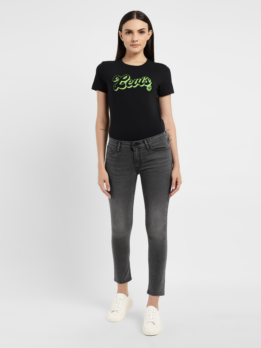 Women's 710 Black Skinny Fit Mid Rise Jeans - 1cd4245c-0817-429e-a29e-3d2db4404935 View