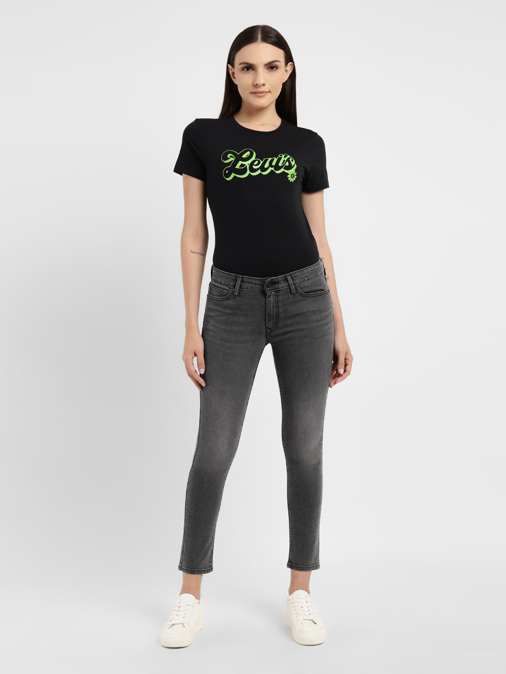 Women's 710 Black Skinny Fit Mid Rise Jeans - 0c4d6e7e-93a2-44e2-89d6-278415f50e30 View