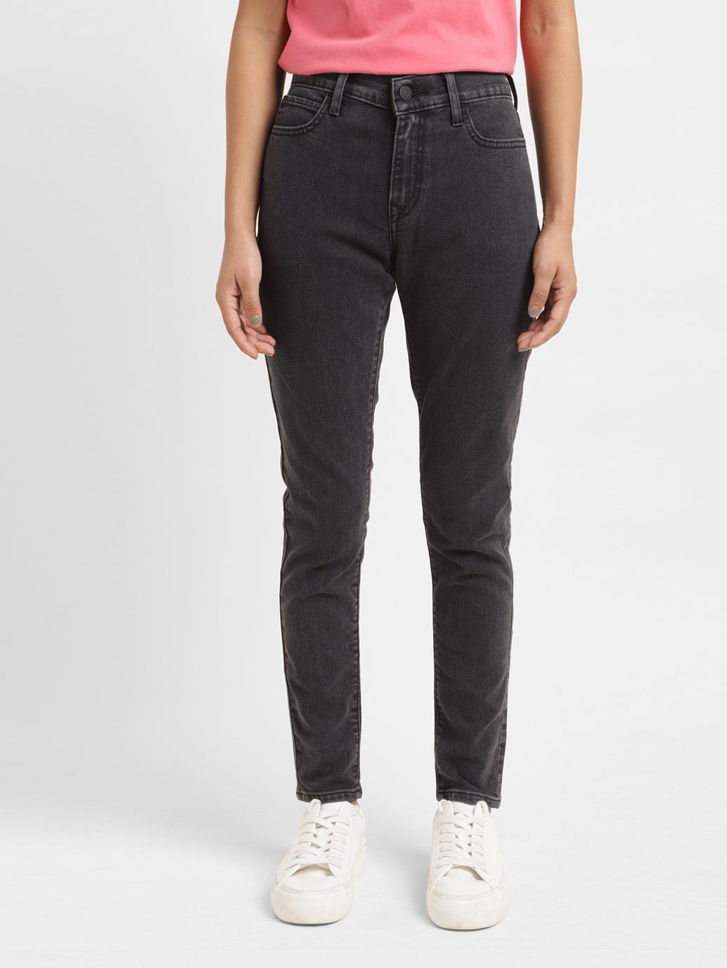 Women's 710 Black Skinny Fit Mid Rise Jeans