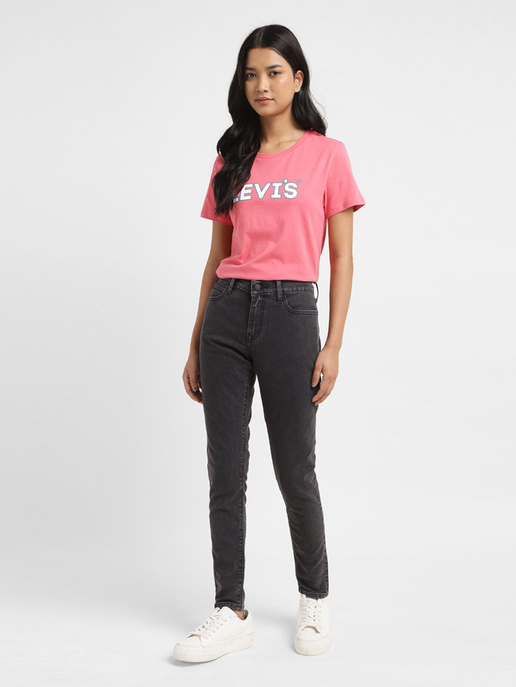 Women's 710 Black Skinny Fit Mid Rise Jeans - 677c242c-b6c6-43be-8ea3-fd04b13e2acf View