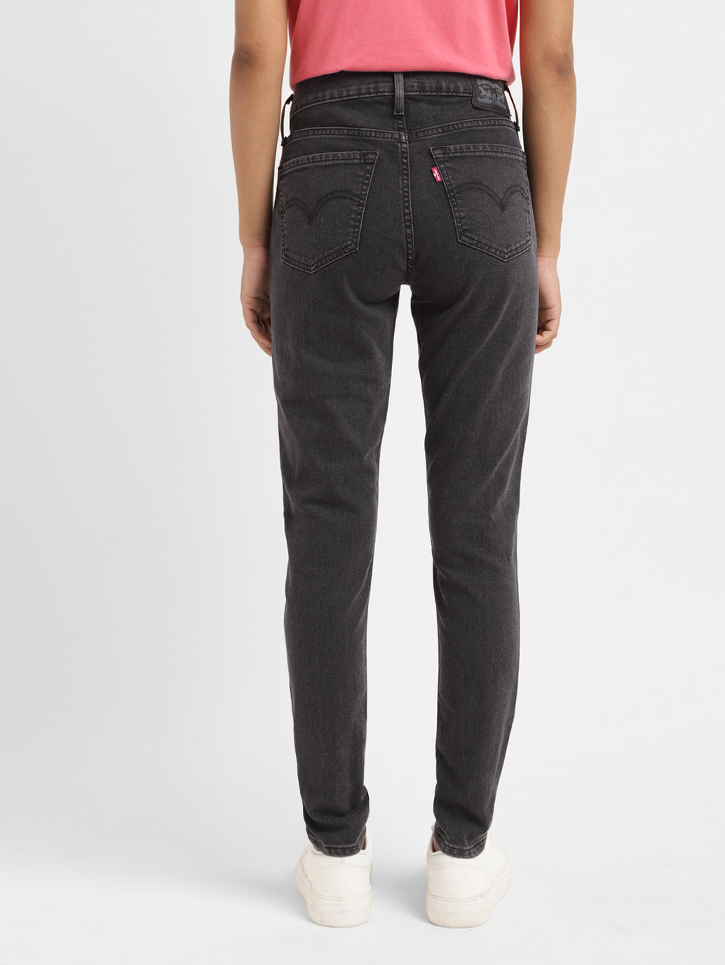 Women's 710 Black Skinny Fit Mid Rise Jeans - 893bec60-f08f-4119-aff3-f2519d7b0403 View