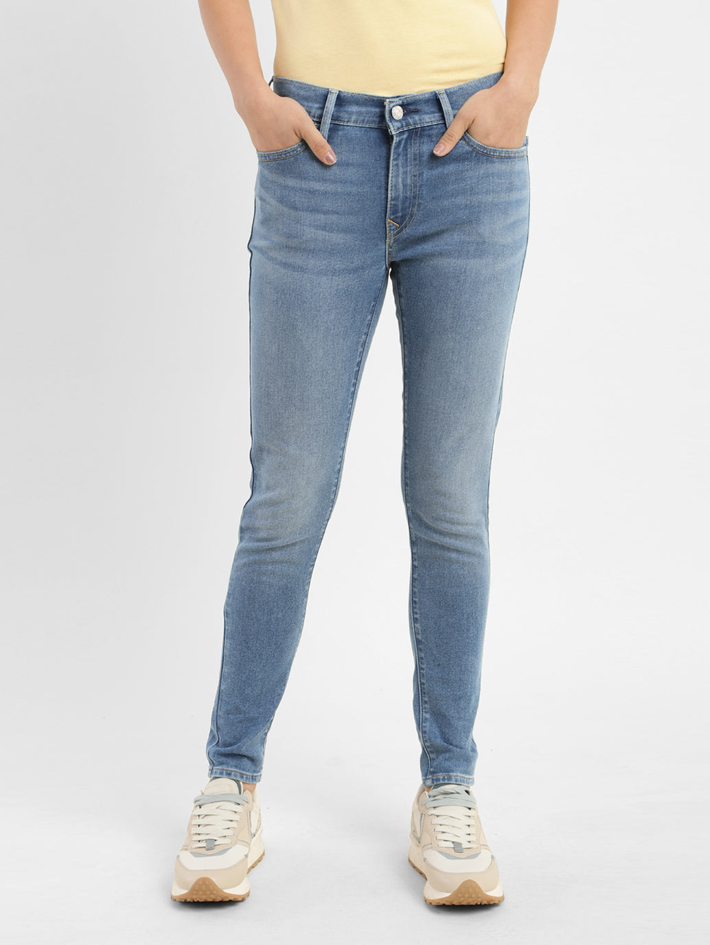 Women's 710 Blue Skinny Fit Mid Rise Jeans - 7f42d6bb-9051-48aa-abf3-15d376cb8117 View