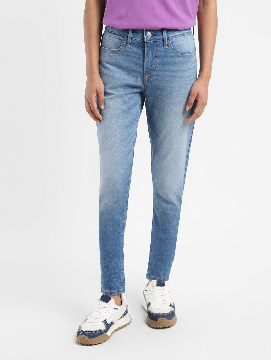 Women's 710 Blue Skinny Fit Mid Rise Jeans - 26468b60-0018-41f6-95e9-604fff5c9302 View