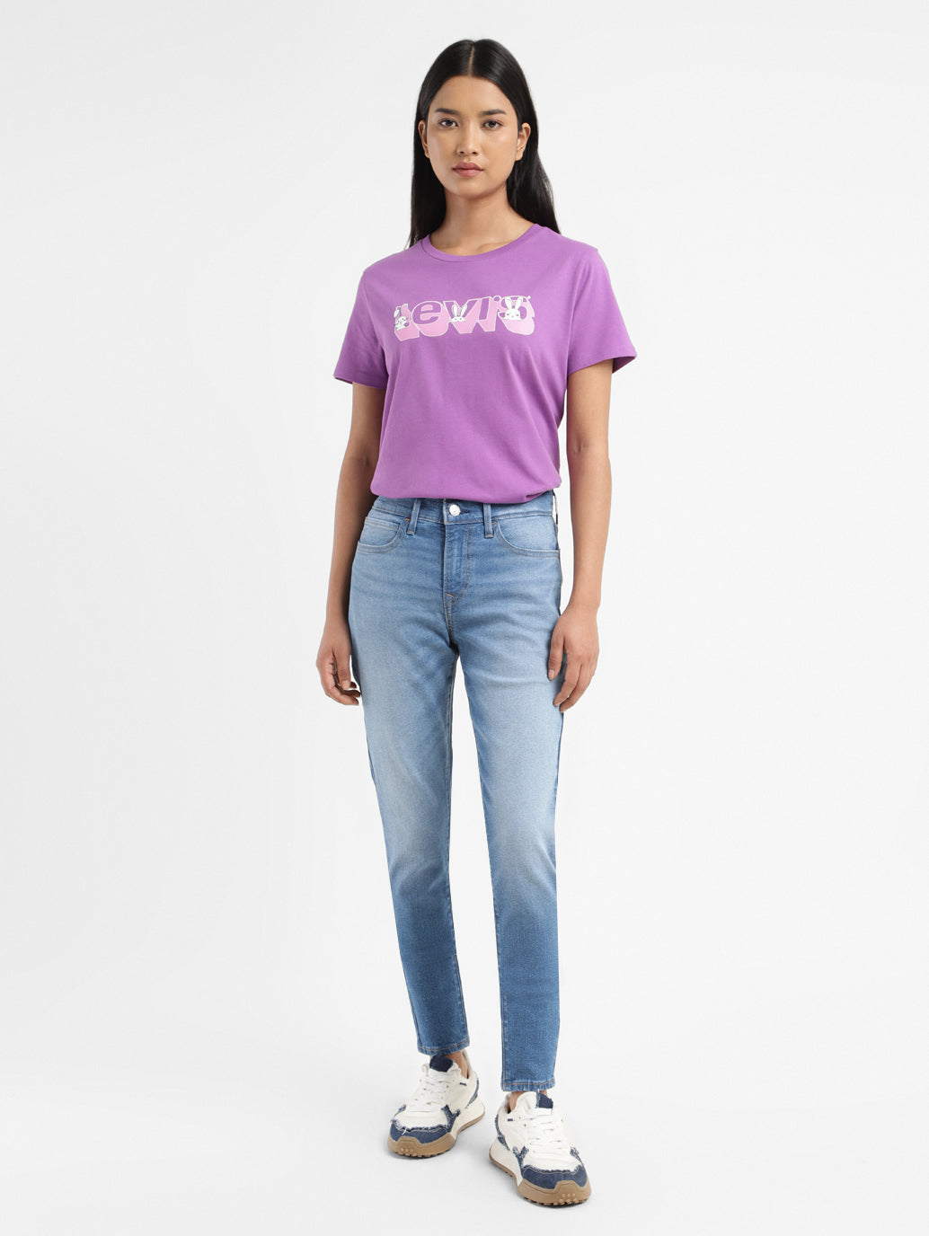 Women's 710 Blue Skinny Fit Mid Rise Jeans - b9126b4c-9b7f-4d7f-9648-72aff3a838c1 View