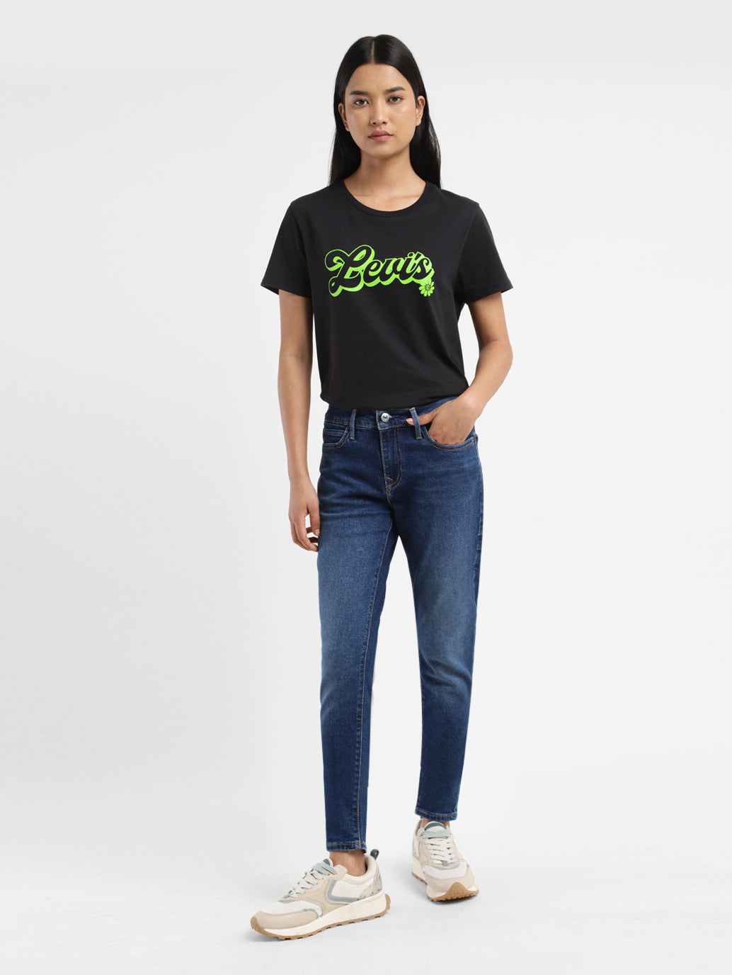 Women's 710 Blue Skinny Fit Mid Rise Jeans - 27cfa781-d72a-432a-81f9-5864919f1f49 View