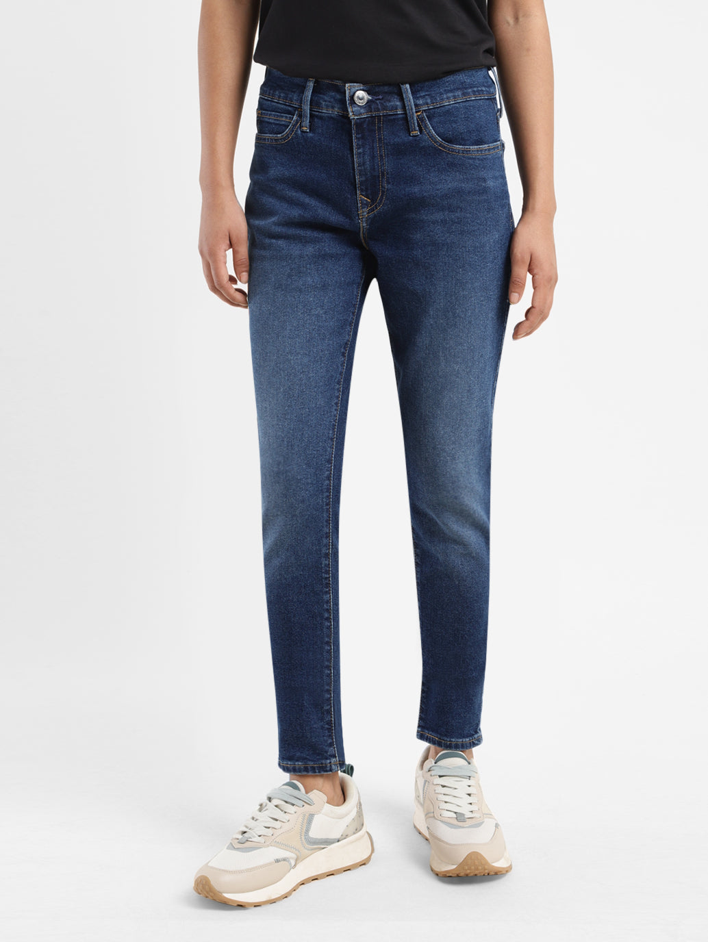 Women's 710 Blue Skinny Fit Mid Rise Jeans - ef0b0f5d-e3d5-4de5-8d82-bf4426902486 View