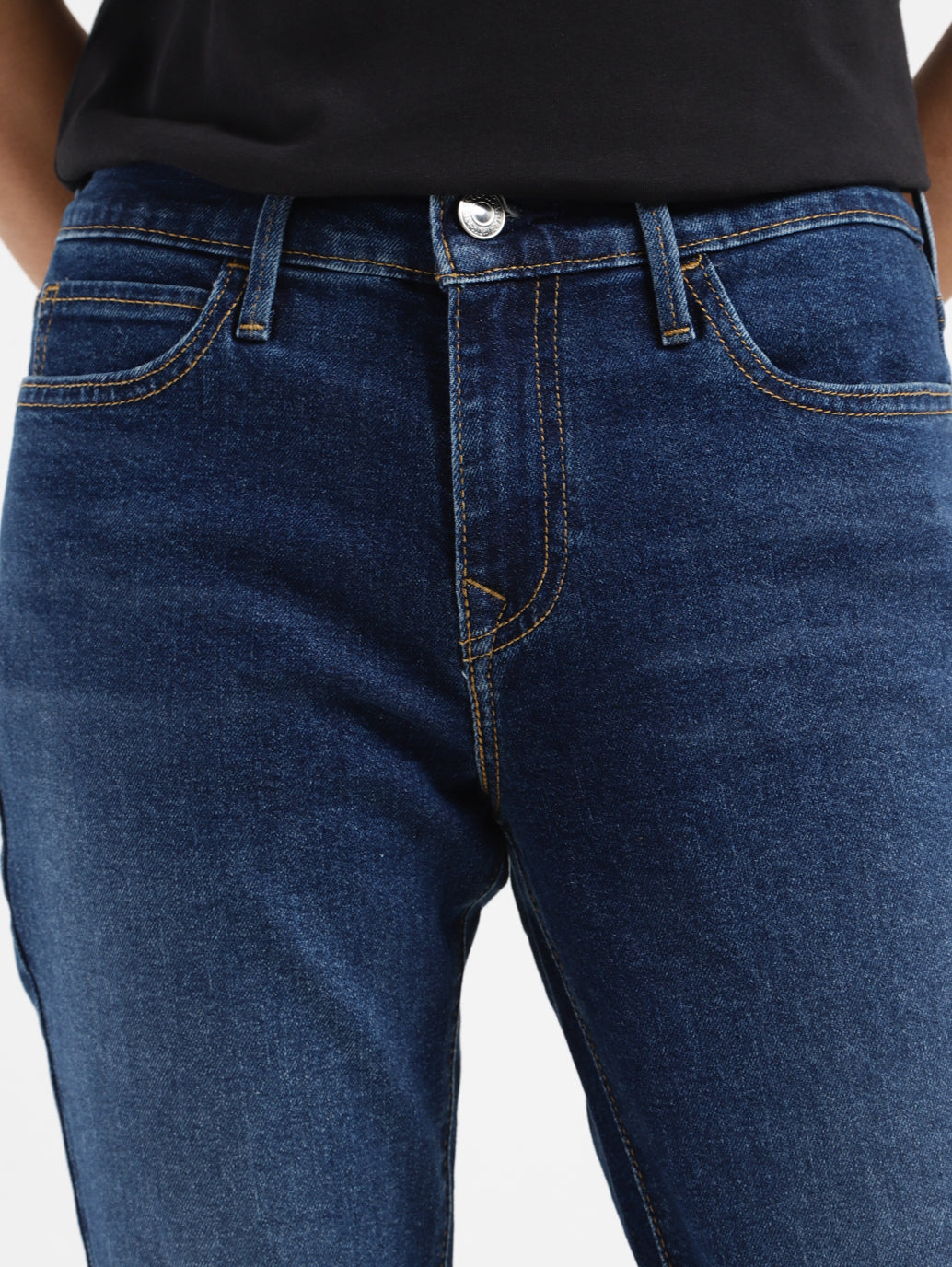 Women's 710 Blue Skinny Fit Mid Rise Jeans - bc9a3560-9321-4f47-8b90-a83b86388fbd View