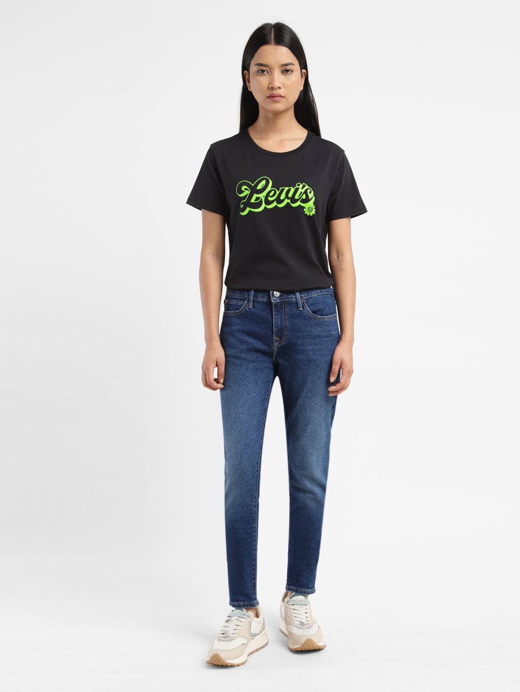 Women's 710 Blue Skinny Fit Mid Rise Jeans - e4ce5846-7037-451c-bedf-6af51d3e7395 View