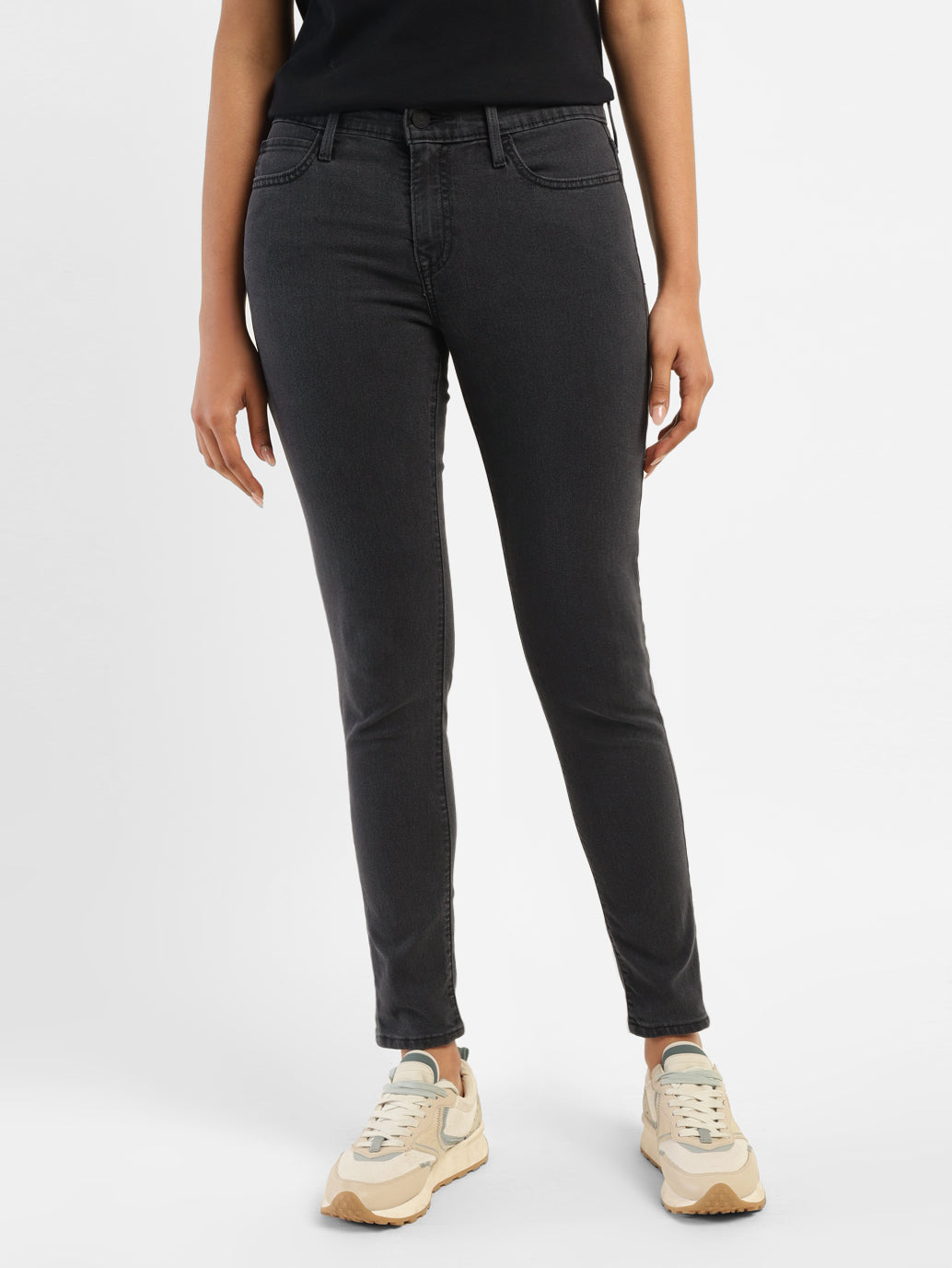 Women's 710 Black Skinny Fit Mid Rise Jeans - ff4ced75-882f-4f8a-8356-043c5b97971e View