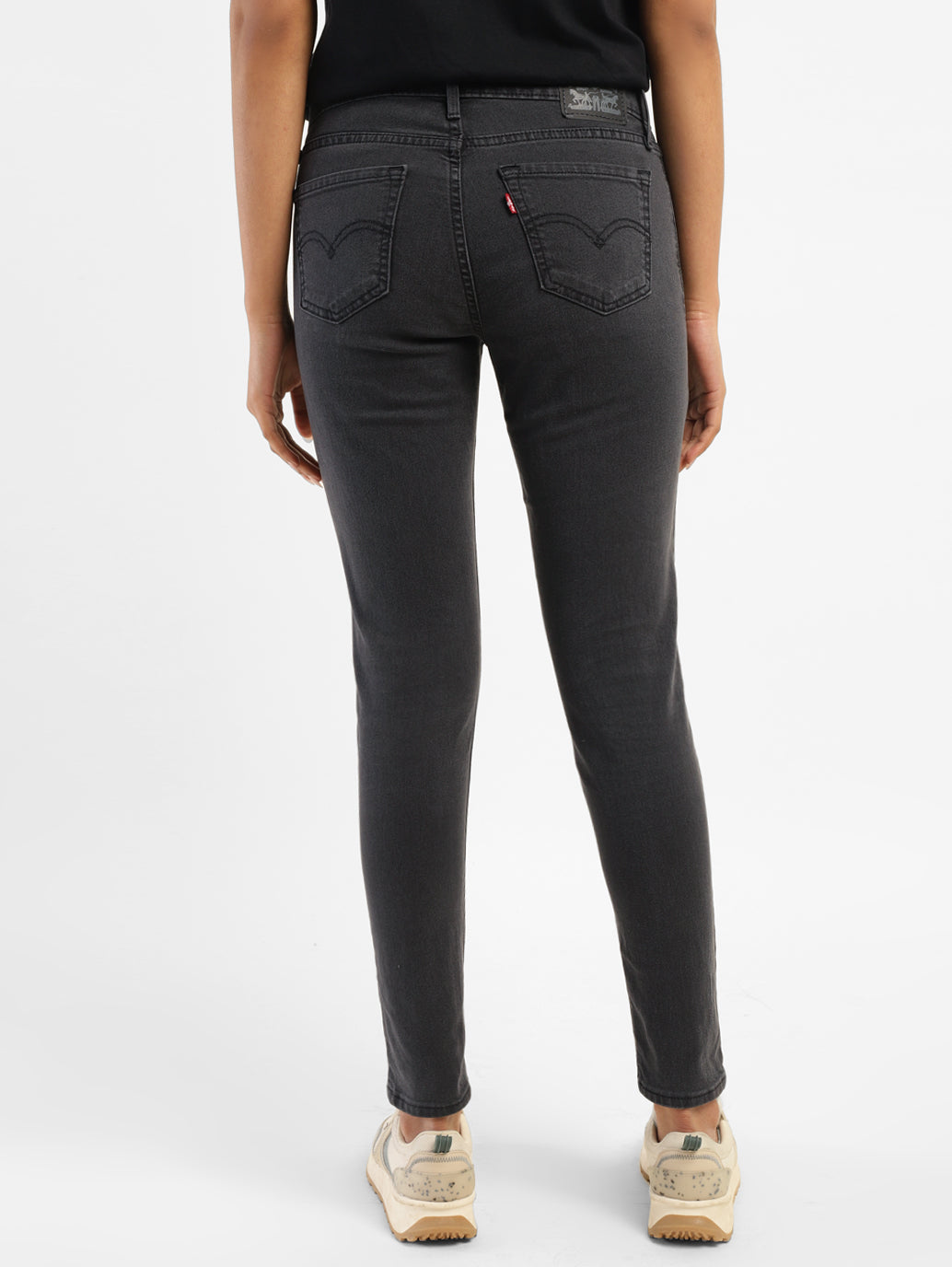 Women's 710 Black Skinny Fit Mid Rise Jeans - 0f715b4a-befb-496d-a1ec-83ba15c783fa View