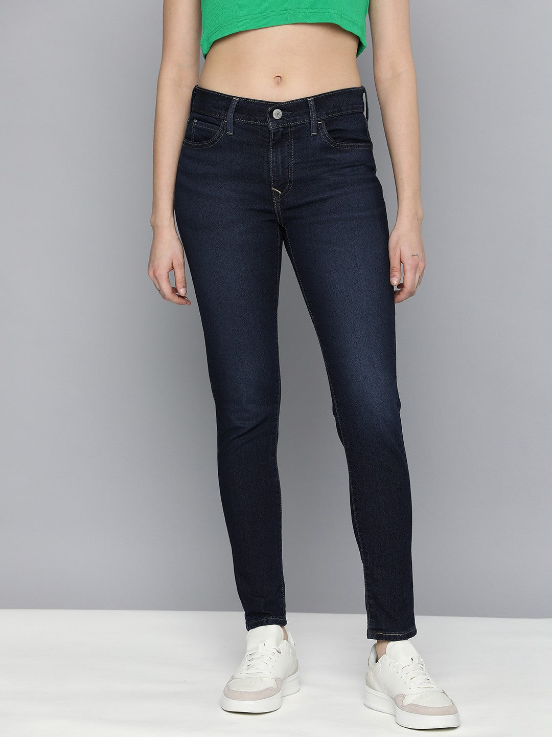 Women's 710 Blue Skinny Fit Mid Rise Jeans