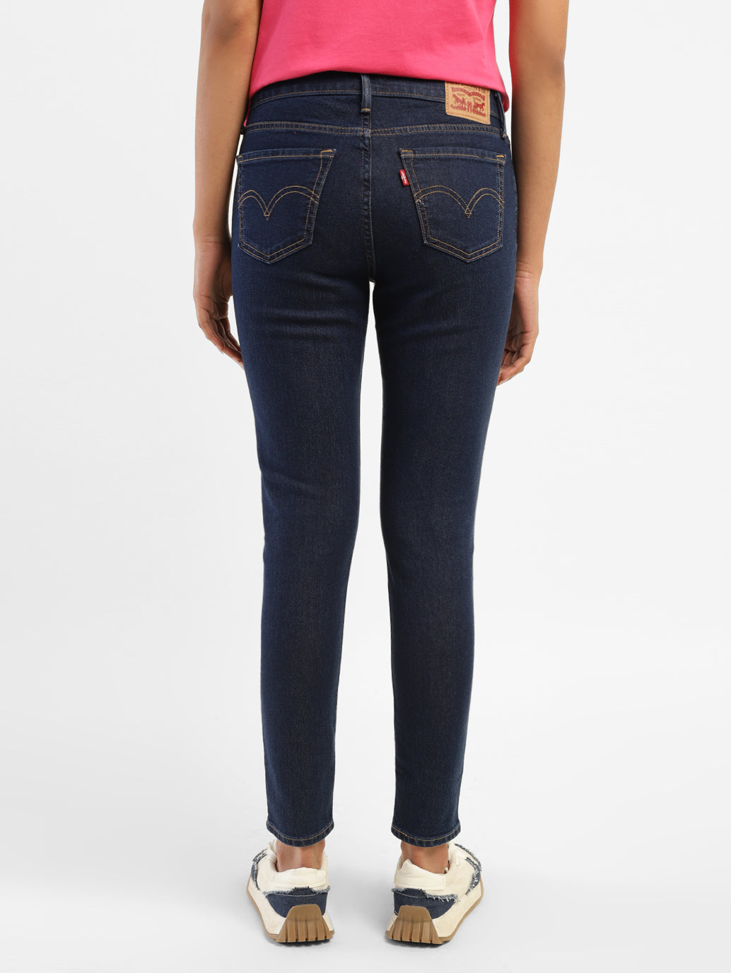 Women's 710 Navy Blue Skinny Fit Mid Rise Jeans - 2ef8a279-1d3a-435c-903e-92950003bba5 View